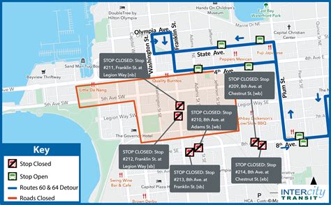 Routes 60 and 64 on detour in downtown Olympia all day Saturday, April ...