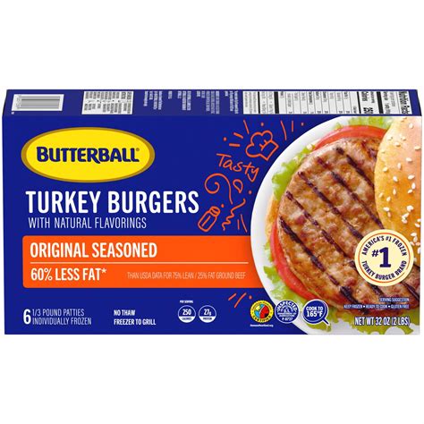 Onion Free? Butterball Frozen Turkey Burgers, Original Seasoned, 1/3 lb ...