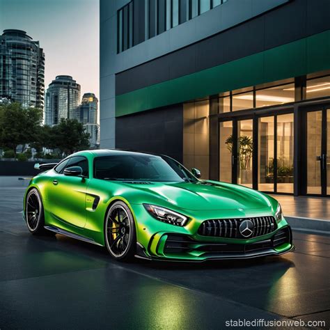 Futuristic Honda Civic in Metallic Green | Stable Diffusion Online