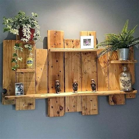 Rustic Pallet Wall Shelf Diy Pallet Wall Art, Pallet Wall Shelves ...