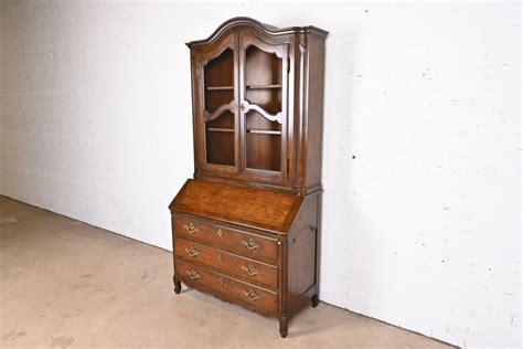 Baker Furniture French Provincial Walnut Secretary Desk With Bookcase ...