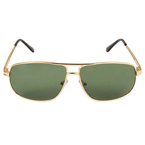 Buy VESPL UV Protected rectangular Sunglasses (V-9915, Gold;Green) at ...