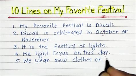 10 lines essay on My Favorite Festival | My Favorite festival 10 line ...