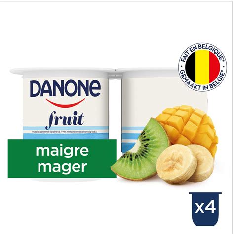 Danone | Yaourt | Fruits exotiques | Maigre | 4 x 125 gr | Delhaize