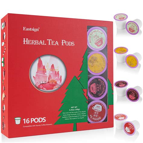 Eastsign Tea K Cups for Keurig 16-Count Herbal Tea Variety Pack 4 ...