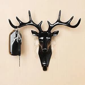 Decorative Deer Head Wall Hook – Antler Design Metal Wall Mounted Hook ...