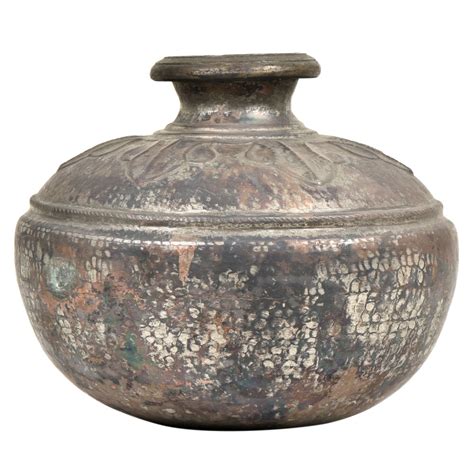 Brass Big Belly Rustic Tribal Water Storage Pot