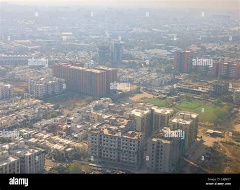 Aerial view while flying in to Ahmedabad Airport (AMD), officially ...