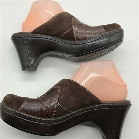 Vintage Nurture Leather Suede Clog Mule Shoes Womens … - Gem