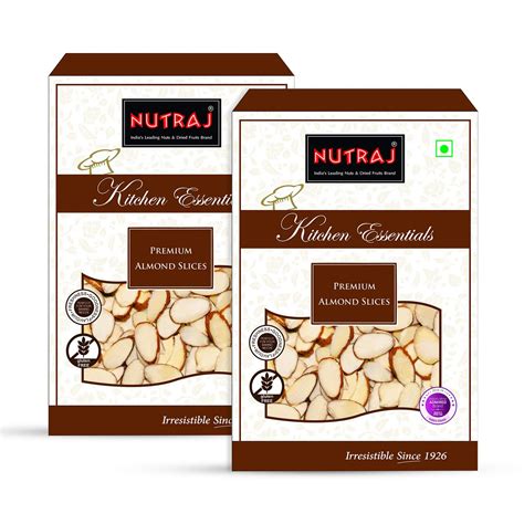 Nutraj Kitchen Essential Premium 400g Almond Slices (200gX2) |Sliced ...