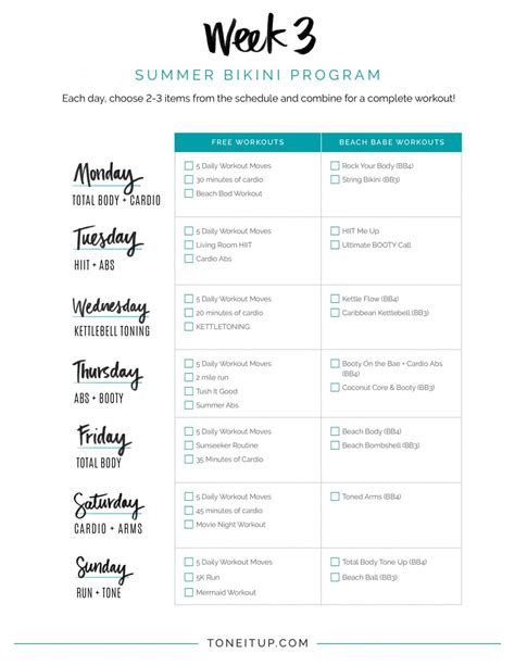 Image result for Developing a Weekly Workout Training Schedule