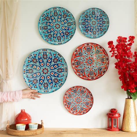 Buy RITUALISTIC Metal Turkish Wall Plates Set Of 5 (Multicolor) | Wall ...