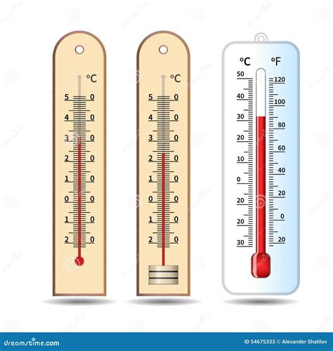 Three Thermometer. Temperature Measuring Instrument Stock Vector ...