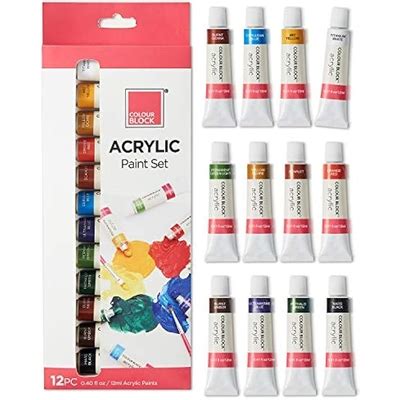 COLOURBLOCK COLOUR BLOCK 12pc Acrylic Paint Tubes -12 ml of India | Ubuy