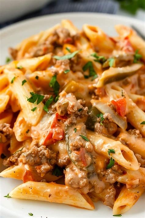 Creamy Rotel Pasta with Ground Beef