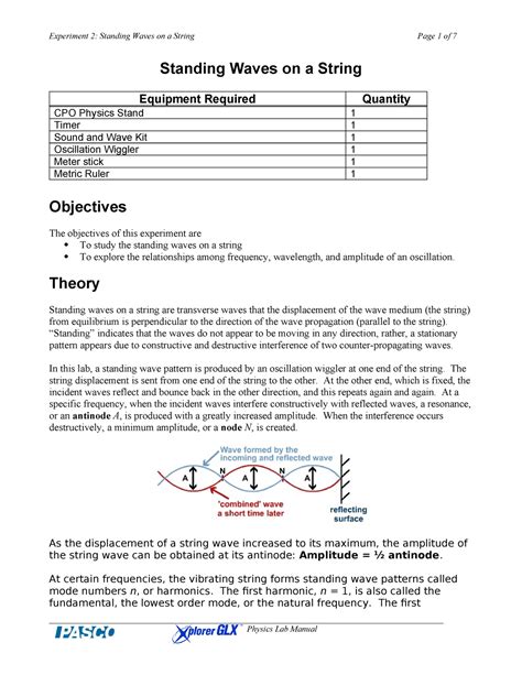 02 Standing Waves on a String - Standing Waves on a String Equipment ...