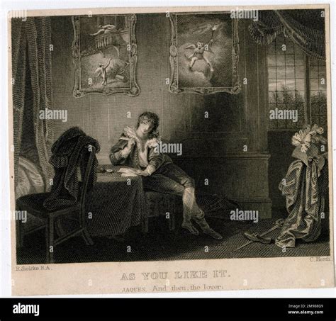 Shakespeare - As You Like It - Jaques: And then, the lover ... (seven ages of man Stock Photo ...