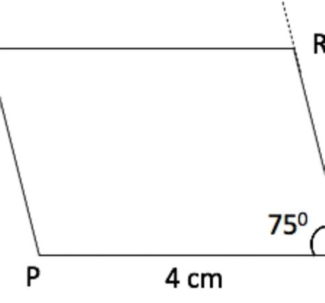 3. Construct a parallelogram PQRS in which PQ = 4 cm, QR =5.7 and angle ...