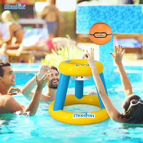 Buy Max Fun Pool Floats Toys Games Set Floating Basketball Hoop Bowling ...