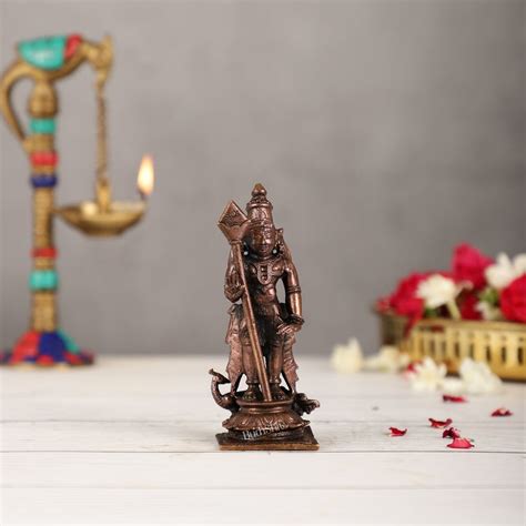 Buy Pure Copper Lord Murugan Swamy Kartikeya Idol | Height 5 inch ...