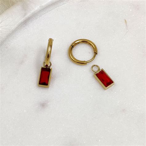 Macie Red Drop Hoops – Shades Of Shine