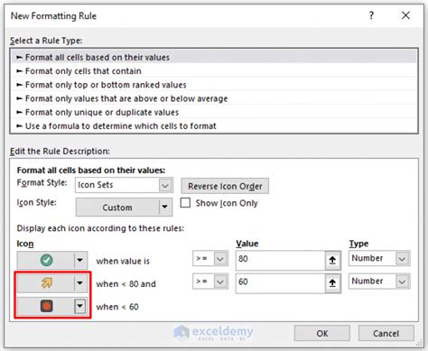 Image result for Excel No Fill Icon Set Conditional Formatting Examples