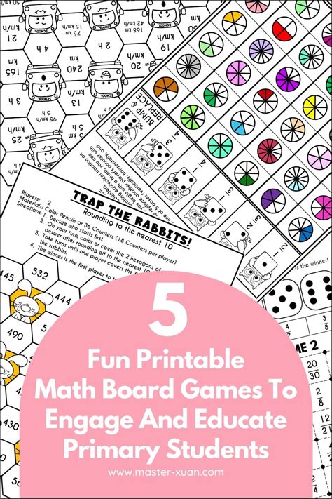 5 Fun Printable Math Board Games To Engage And Educate Primary Students ~ Master Xuan
