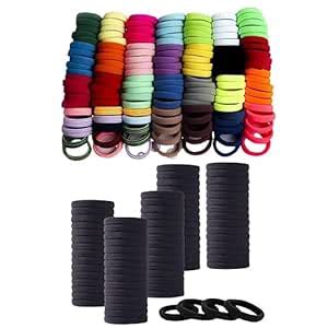 Nillxa Elastic Hair Ties For Girls | Soft Seamless Hair Rubber Bands ...