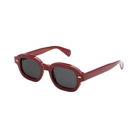 Gast TONDO TD04 Circular Sunglasses | Translucent Red & Dark Grey ...