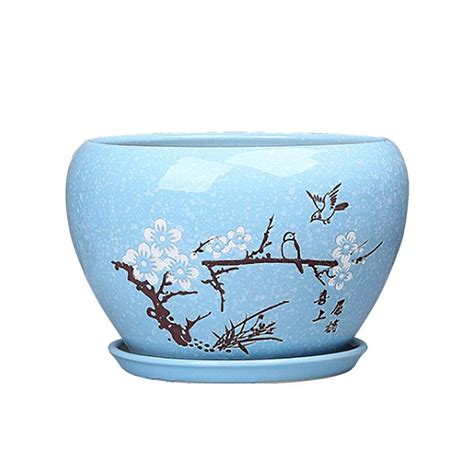 Large Ceramic Flower Pot Creative Chinese Style Green Plant Pot Orchid ...