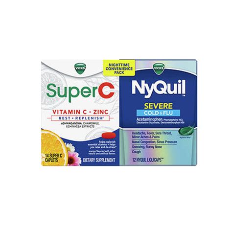 Buy Crest Vicks NyQuil Severe and Super C Nighttime Convenience 26 Caps ...