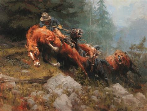 Fonds d'ecran Peinture Cheval Homme Andy Thomas, Grizzly Mountain ...