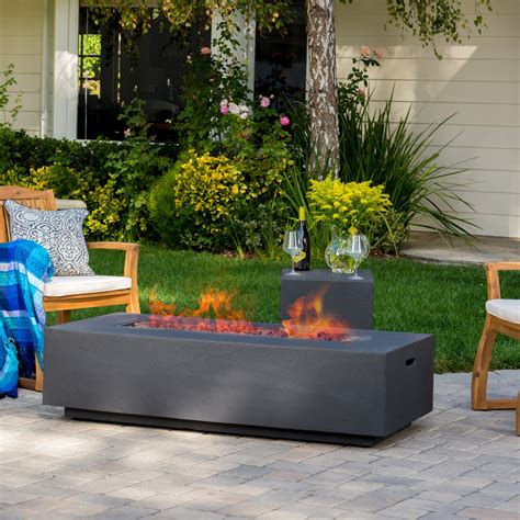 Jaxon Outdoor Fire Table with Lava Rocks & Tank Holder – GDF Studio
