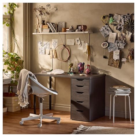 LAGKAPTEN / ALEX desk, black-brown, 140x60 cm (551/8x235/8") - IKEA