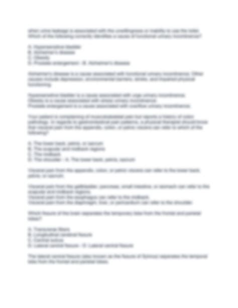 SOLUTION: Npte physical therapy exam practice questions with correct ...