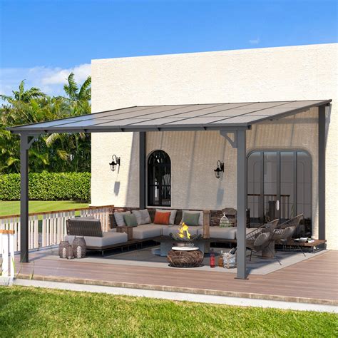 AECOJOY 12' x 12' Hardtop Gazebo Outdoor Aluminum Pergola For Garden ...