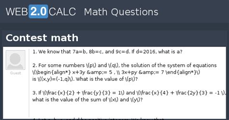 Image result for Common Contest Math Problems