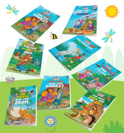 Aesop's Fables Story Books for Kids | Set of 8 Books | Aesop's Fables