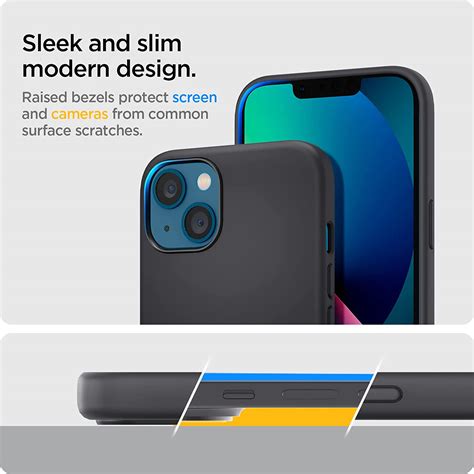 Buy Spigen Silicone Fit Designed for iPhone 13 Case (2021) - Black ...