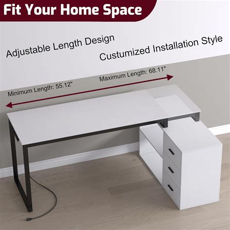 Chnnmbrn Home Office Computer Desk with Power Outlet,55 Inch India | Ubuy