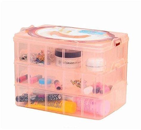 3 Layer-30 Grid Transparent Plastic Organizer Jewelry Craft Accessories ...