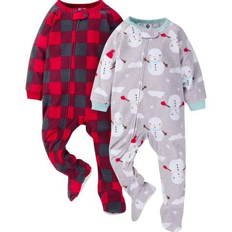 2-Pack Fleece & Plaid Baby Pajamas | Gerber Childrenswear