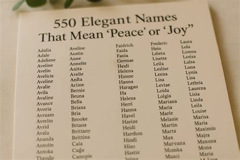 550 Elegant Names That Mean ‘Peace’ or ‘Joy’