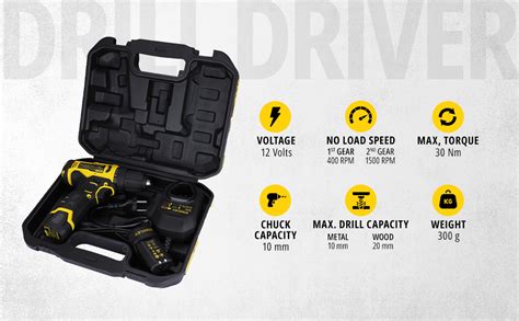 STANLEY SCD10D2K-IN(12 V) Brushed Cordless Drill Driver, 2x2Ah ...
