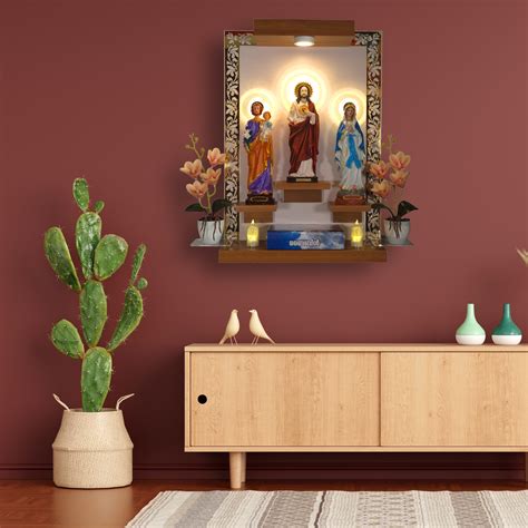 Christian Decor | Home Prayer Unit with led frame Jesus, Mary and Jose ...