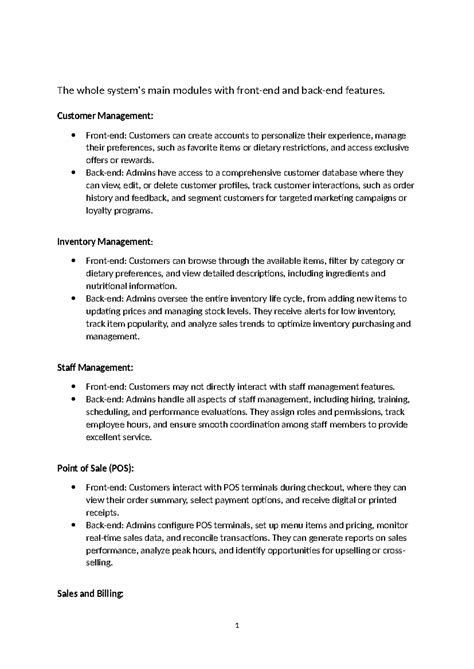 Restaurant Management - The whole system's main modules with front-end ...