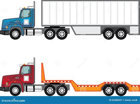 Truck semi and flatbed stock vector. Illustration of services - 62486847