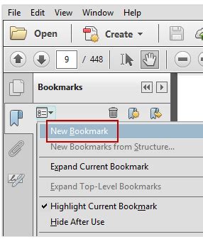 How to Create Bookmark with Adobe Reader