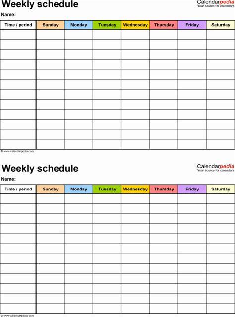 Week Schedule Template Excel – Peterainsworth