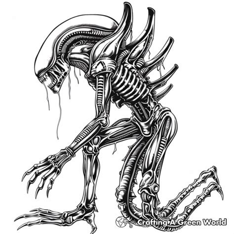 Alien Xenomorph Coloring Pages 的图像结果
